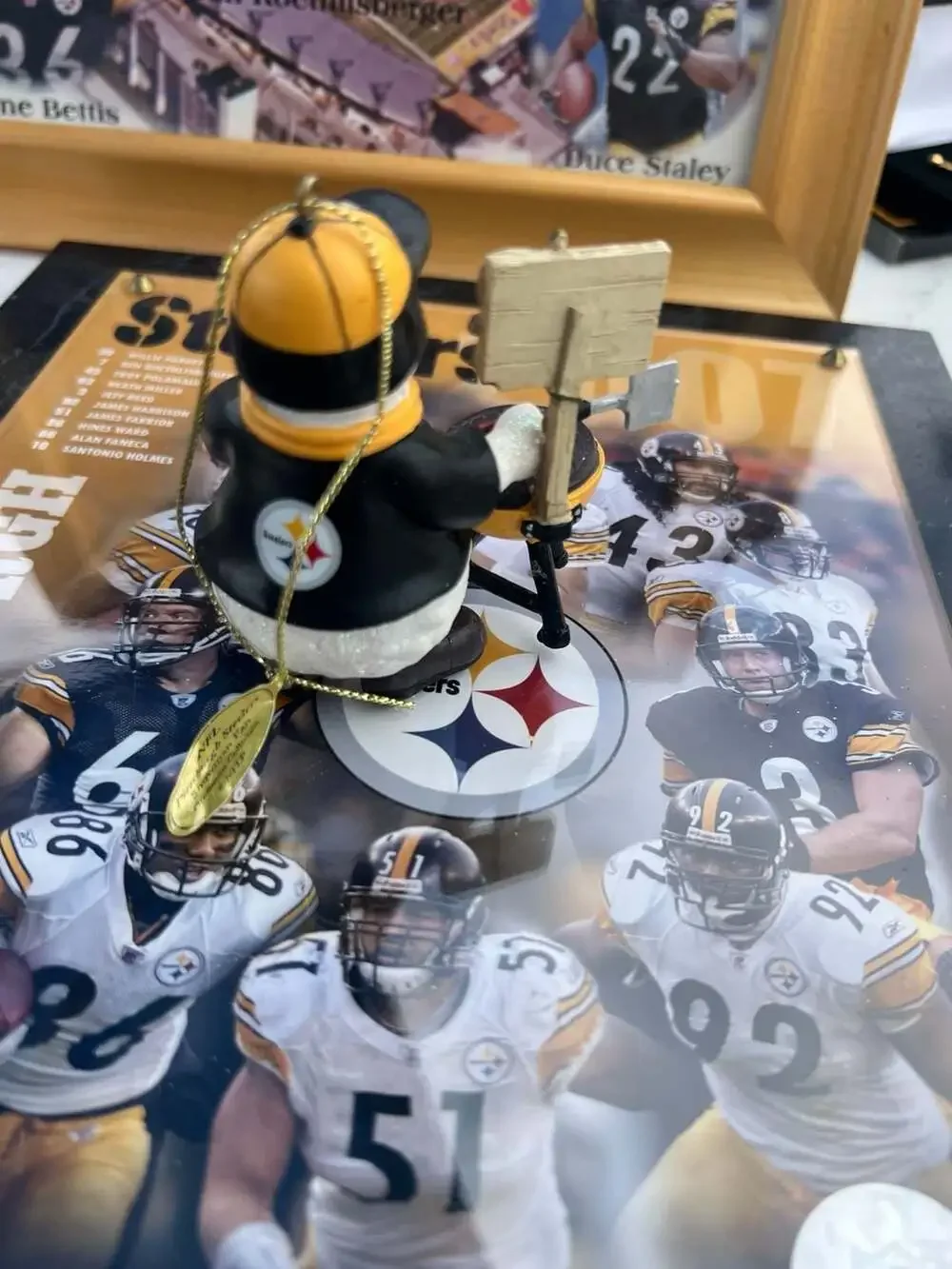 NFL Pittsburgh Steelers Snowman Fan Grilling Christmas Ornament